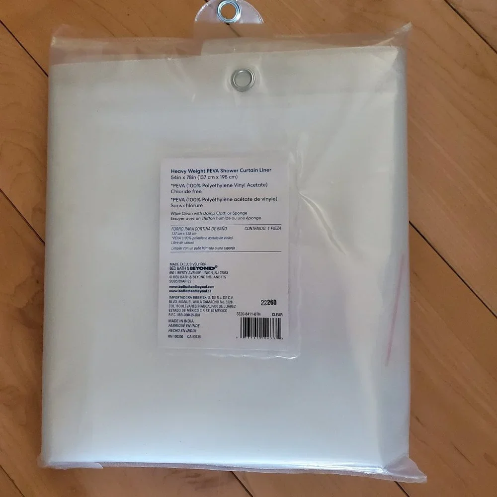 Simply Essential Stall Heavy Weight PEVA Shower Curtain Liner Clear 54